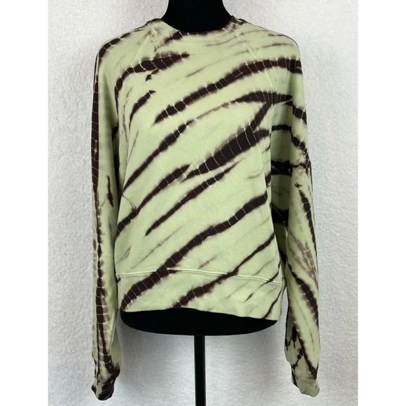 PROENZA SCHOULER • Mint/Brown White Label Modified Raglan Tie Dye Sweatshirt, XS - Picture 7 of 16